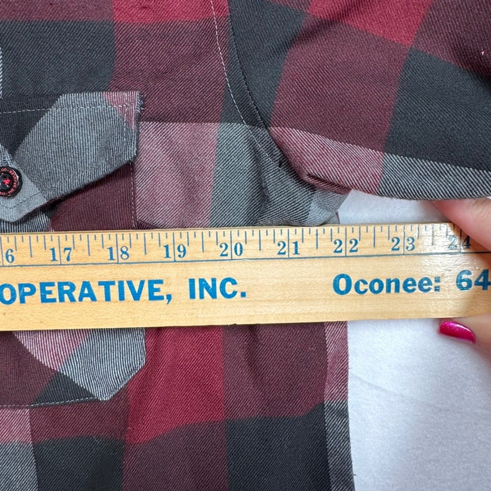 Dixxon Flannel Co The Brawler Womens XL Red Black Grey Plaid Button Up Shirt L/S - Picture 8 of 10